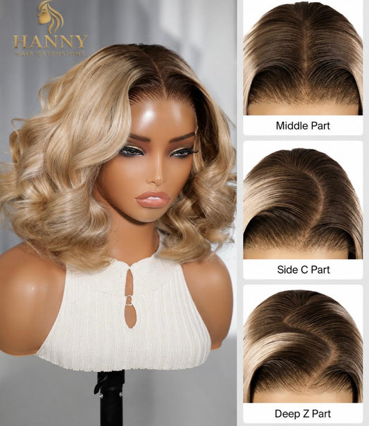 5x5 HD Lace Bob Wig – Blonde Balayage | 100% Human Hair