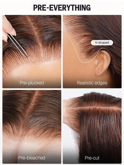 HD Lace 13x6 Wig – Ombre Brown | 100% Human Hair