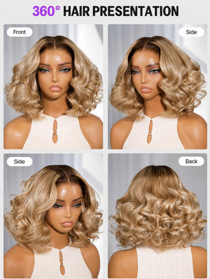 5x5 HD Lace Bob Wig – Blonde Balayage | 100% Human Hair
