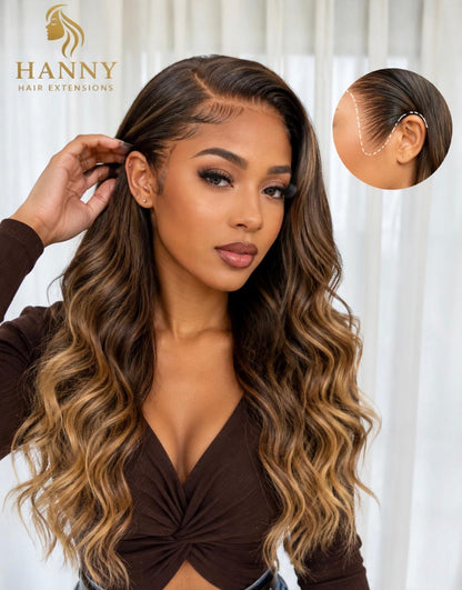 HD Lace 13x6 Wig – Ombre Brown | 100% Human Hair