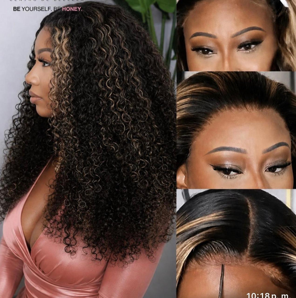 5x5 HD Invisible Lace Wig – Curly with Highlights | 100% Human Hair