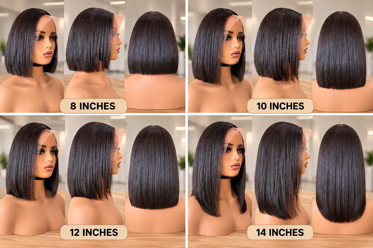 Peluca Bob Liso de Cabello 100% Humano