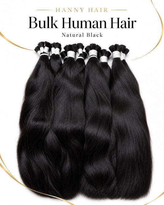 HANNY HAIR – Virgin Bulk Human Hair | Natural Black