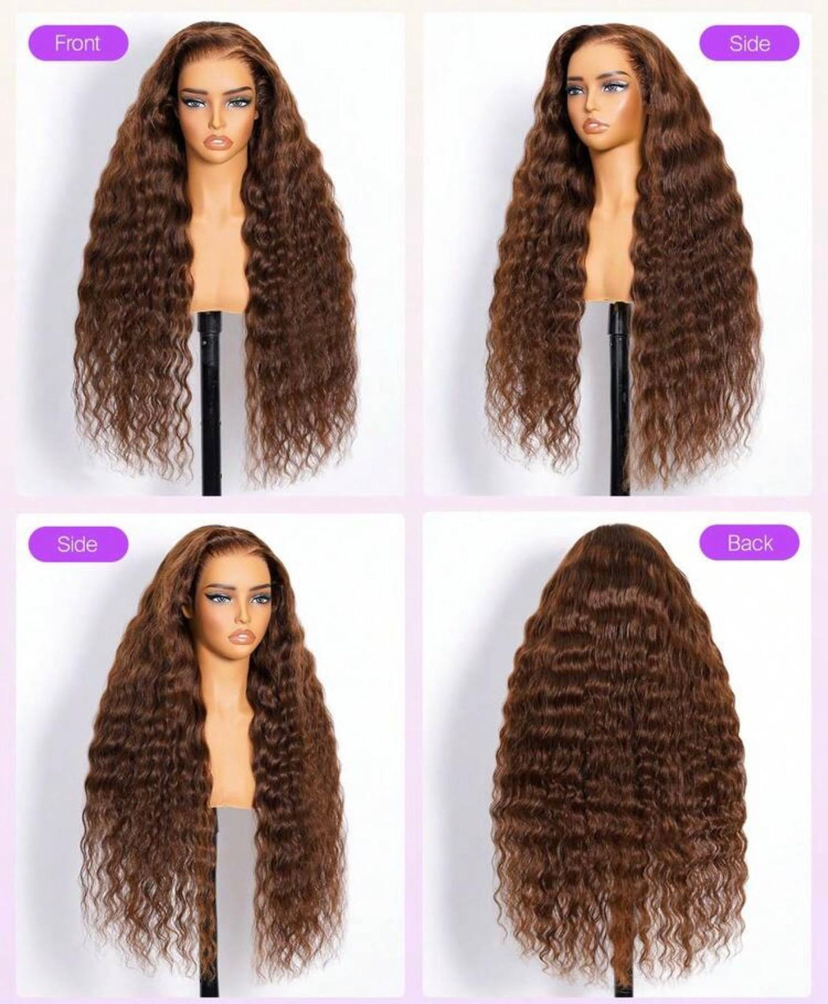 HANNY HAIR EXTENSIONS – 6x5 HD Invisible Frontal Wig | Color S4 / #4 | 100% Human Hair | Wavy