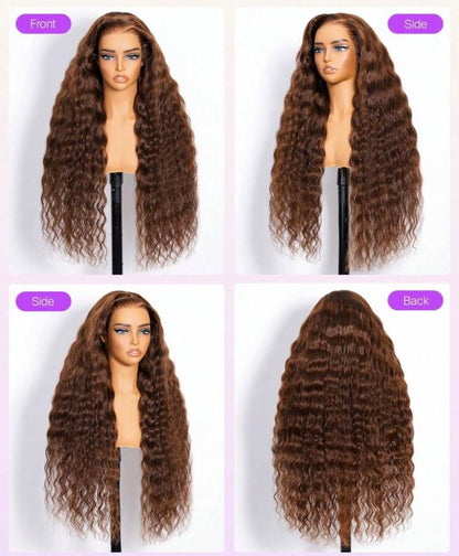 HANNY HAIR EXTENSIONS – 6x5 HD Invisible Frontal Wig | Color S4 / #4 | 100% Human Hair | Wavy