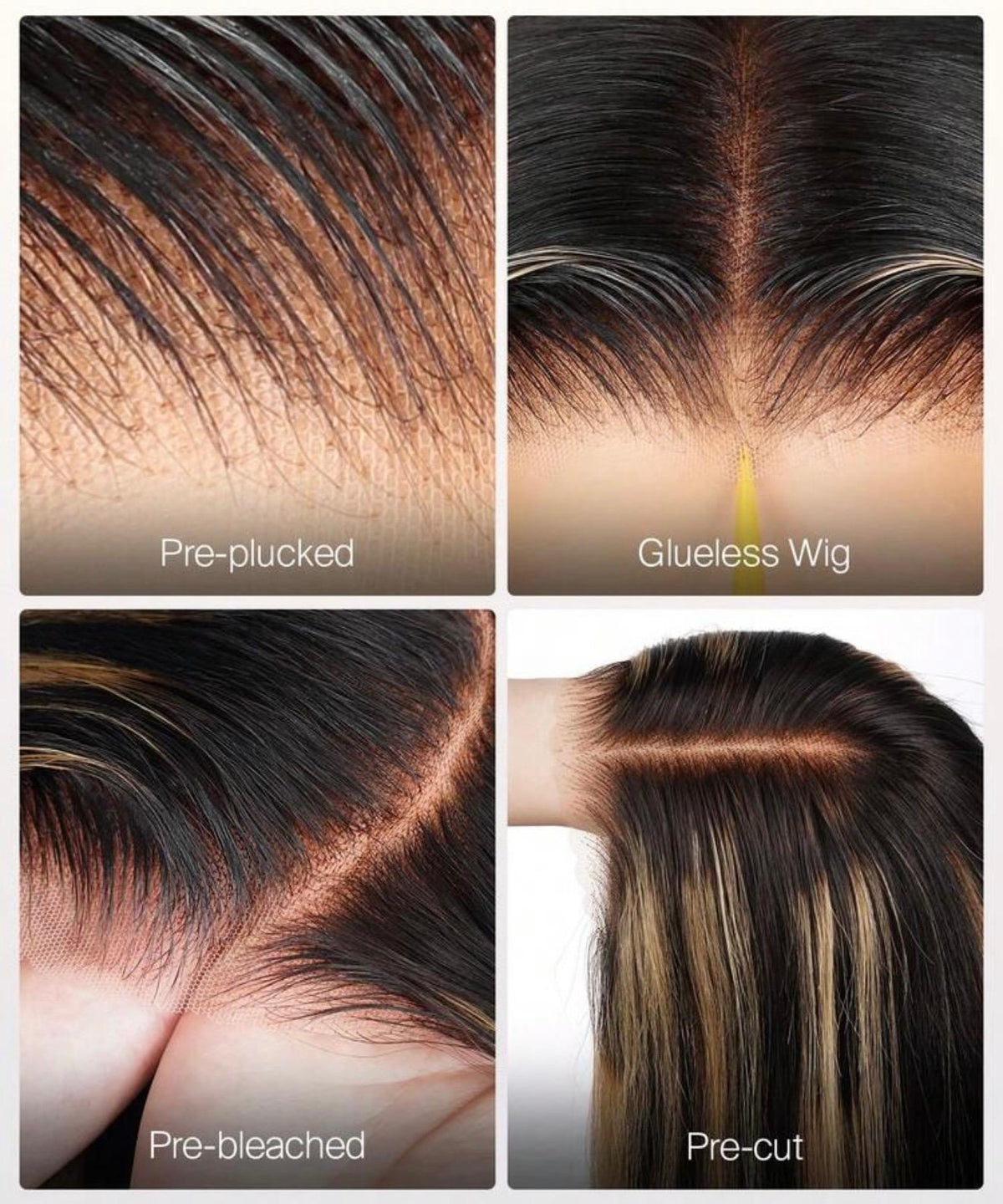 HANNY HAIR EXTENSIONS – 6x5 HD Invisible Wig | Color S1/4/27 Highlight | 100% Human Hair | Wavy