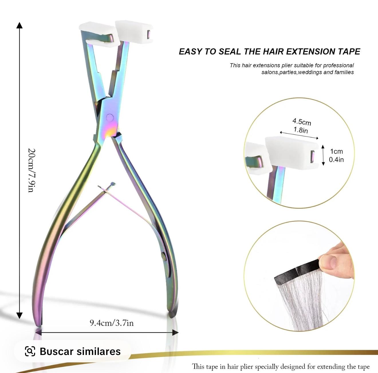 Pinza plana para extensiones Tape-ins