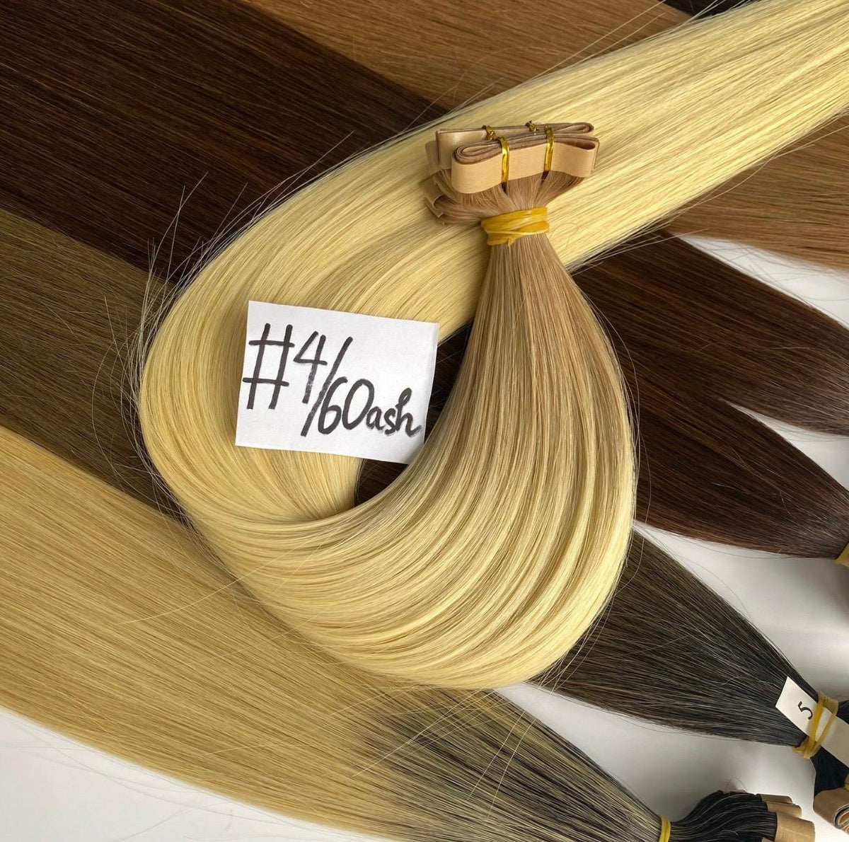 Long Tail Invisible Hair Extensions – #4/60 Ash | 100% Human Hair
